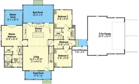 Exclusive Modern Farmhouse Plan with Breezeway-Attached Garage ...