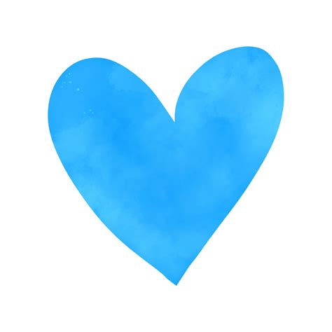 Cute Blue Watercolor Heart 15241439 PNG