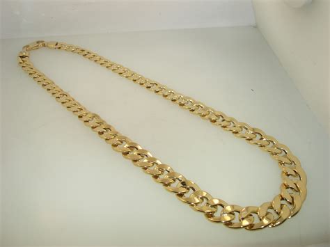 ITALY 14K GOLD GRADUATED CURB LINK NECKLACE! 17 1/4″