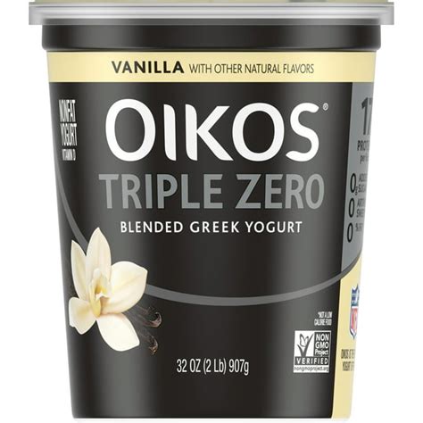 Oikos Triple Zero Vanilla Greek Yogurt, 32 Oz. - Walmart.com - Walmart.com