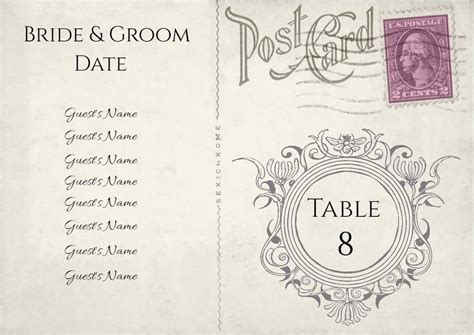 Free Printable Table Numbers on Vintage Postcards