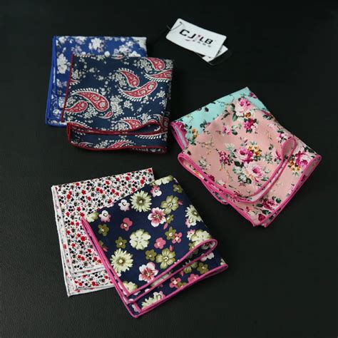 3pcs Paisley Floral Handkerchiefs Woven Hanky Mens Business Casual Square Pocket Cotton ...