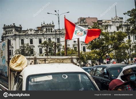 Lima Peru January 2023 Political Protests Demonstrations Flags Streets ...