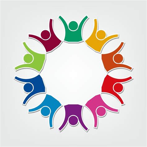 Group of ten people logo in a circle.Persons teamwork holding 2371177 ...