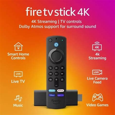 AMAZON FIRE STICK 4K Ultra HD Firestick TV Stick Streaming Alexa Voice Remote £43.95 - PicClick UK