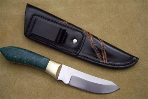 Custom Leather Knife Sheath – 5″ Fixed Blades – Metal Belt Clip (SHEATH9) – RMB Custom Leather