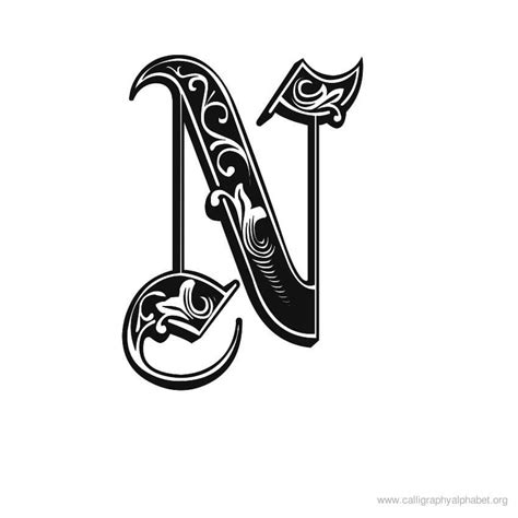 N (With images) | Calligraphy alphabet, Typography fonts alphabet ...