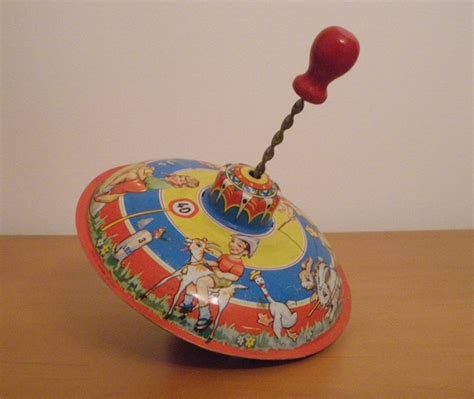 Vintage Toy Spinning Top Antique Western Germany by NeedorWant