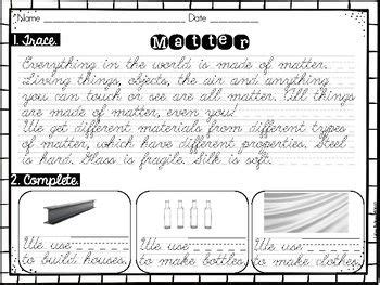 Handwriting Practice with Science Passages- CURSIVE version | Handwriting analysis, Science ...