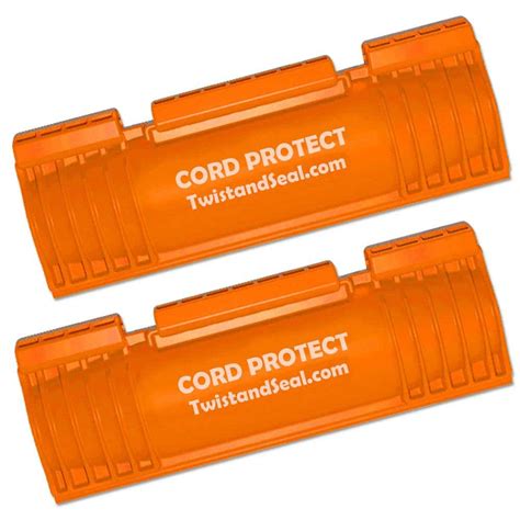 Twist and Seal Cord Protect Outdoor Extension Cord Cover and Plug Protection, Orange (2-Pack ...