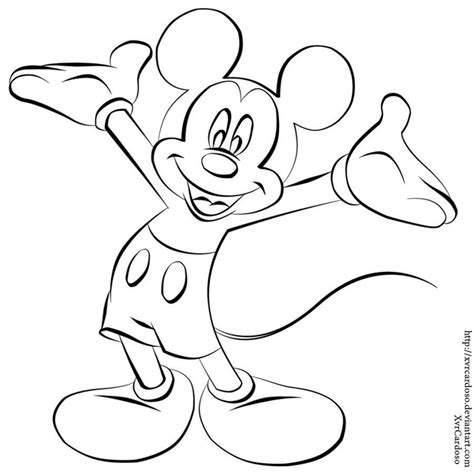 Mickey Mouse Line Drawing at PaintingValley.com | Explore collection of ...