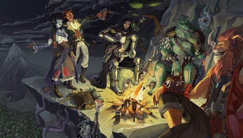 ArtStation - DnD Party - Campfire scene