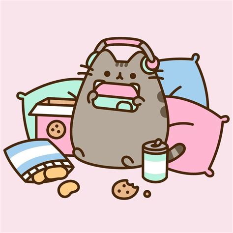 Cat Lover Aesthetic - Pusheen Hanging Out Day | Nintendo Switch Art | Cute Cat Drawing | Cute ...