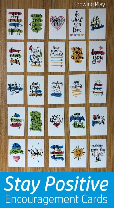 Stay Positive Encouragement Cards - Growing Play