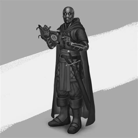 Grey-scale Character Commission: Warforged Scribe, Donavonn Wynkoop on ArtStation at https://www ...