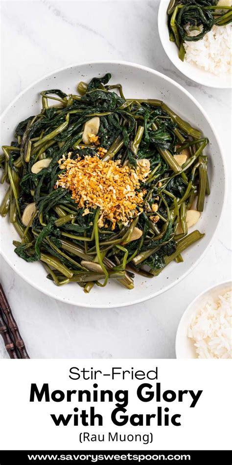 Rau Muống (Stir Fried Water Spinach) | Savory Sweet Spoon