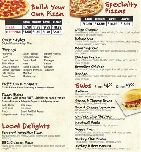 Marco's Pizza Menu, Menu for Marco's Pizza, Homewood, Chicago ...