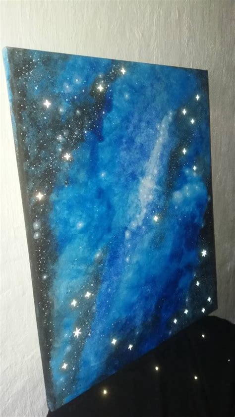 Starry Sky Painting Acrylic Painting With Stars Reflective | Etsy