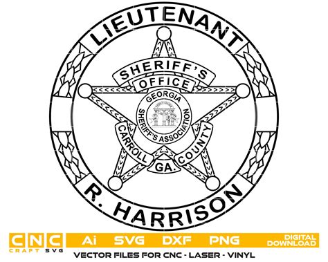 Carroll County Sheriff Badge Vector Art, Ai,SVG, DXF, PNG, Digital Fil