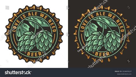 Hop Beer Logo Brew Emblem Hops Stock Vector (Royalty Free) 2234970127 ...