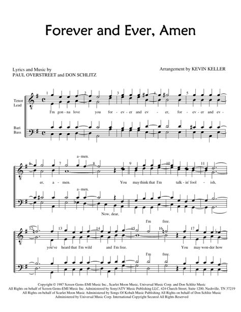 Forever And Ever, Amen (arr. Kevin Keller) by Randy Travis Sheet Music ...