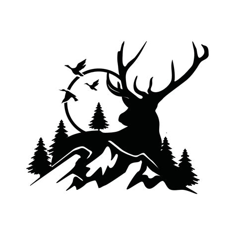 Deer mountain logo silhouette. Deer hunting logo. Hunting season, hunting shirt design 20865038 ...