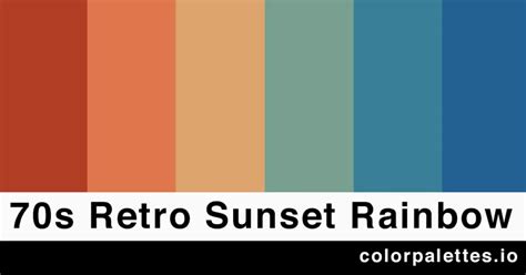 70s Retro Sunset Rainbow - Color Palettes