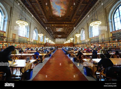 New York Public Library interior view in Midtown Manhattan, New York City Stock Photo - Alamy