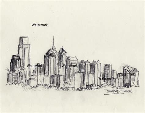 Dallas Skyline Pencil Drawing at PaintingValley.com | Explore ...