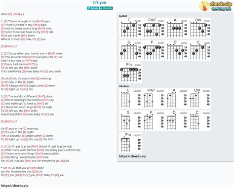 Chord: It's you - tab, song lyric, sheet, guitar, ukulele | chords.vip