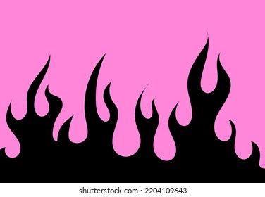 Flames Fire Tattoo Line Art Style Stock Vector (Royalty Free) 2204109643 | Shutterstock