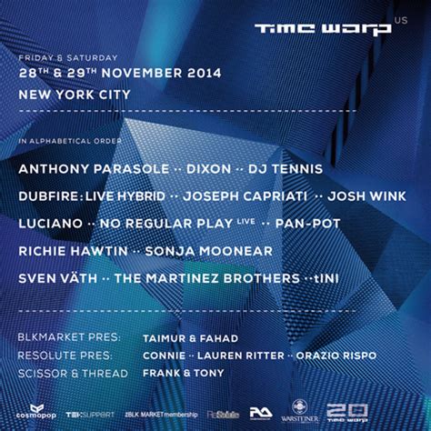 Time Warp US Announces Additional Artists