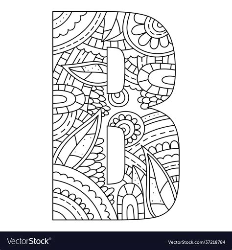 Alphabet coloring page capital letter Royalty Free Vector