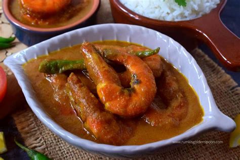 Chingri macher malai curry | Chingri malai curry | Prawn malai curry recipe - Rumki's Golden Spoon