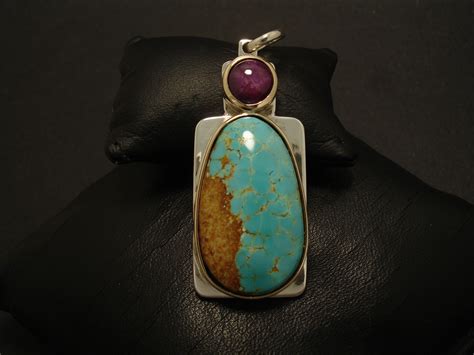 Matrix Nevada Turquoise & Star Ruby Pendant - Christopher William ...