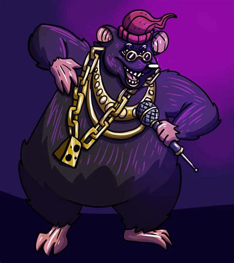 Download Biggie Cheese Rapping Character Illustration Wallpaper | Wallpapers.com