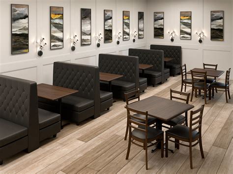 Custom Banquette Double Booths, Restaurant Tables, Restaurant Chairs ...