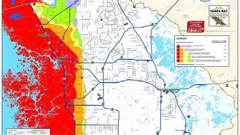 Citrus County map displaying evacuation zones, Zone A in red.