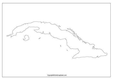 Printable Blank Map of Cuba- Outline, Transparent, PNG Map