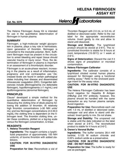 helena fibrinogen assay kit