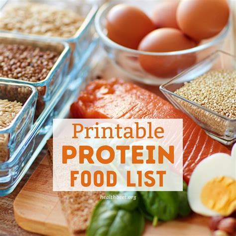 Free Printable High Protein Food List