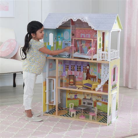 KidKraft Annabelle Wooden Dollhouse With Elevator, Balcony And 17 ...