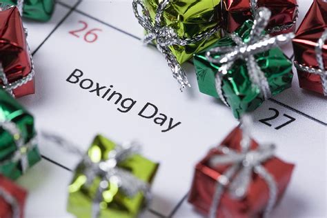 the word boxing day is written on a calendar with christmas presents ...