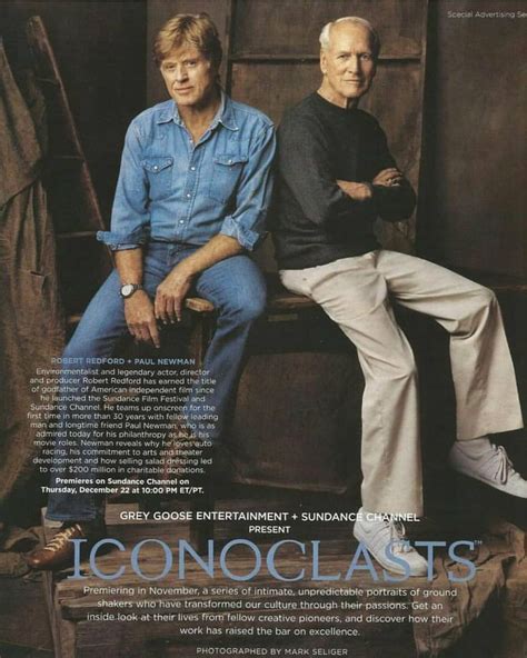 Robert Redford and Paul Newman in a publicity shot promoting their episode of Iconoclasts in ...