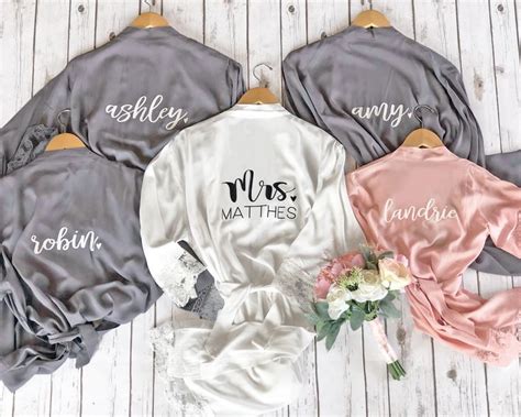 Personalized Cotton Lace Bridesmaid Robes Set of Robes for - Etsy | Bridesmaid robe personalized ...