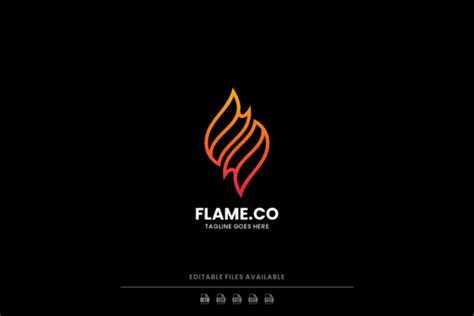 Flame Line Art Gradient Logo Graphic by artnivora.std · Creative Fabrica