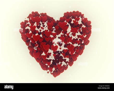 Many small hearts forming one big heart Stock Photo - Alamy