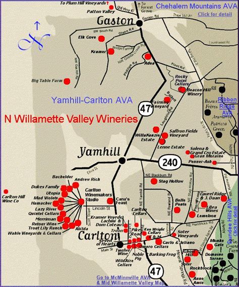 Map to the wineries of Oregon's North Willamette Valley - Yamhill ...