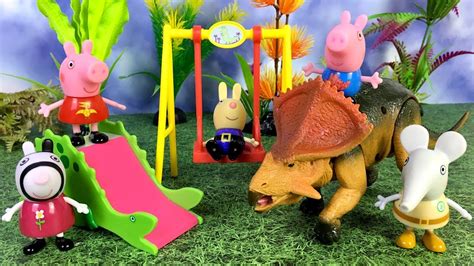 PEPPA PIG'S DINO PARK PLAYSET WITH PEPPA AND GEORGE - UNBOXING - YouTube