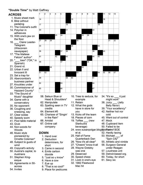 Thomas Joseph Crossword Printable Version - Printable Crossword Puzzles